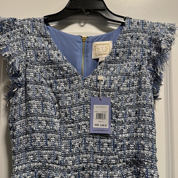 Sail to Sable blue multi tweed dress - Picture 2 of 7